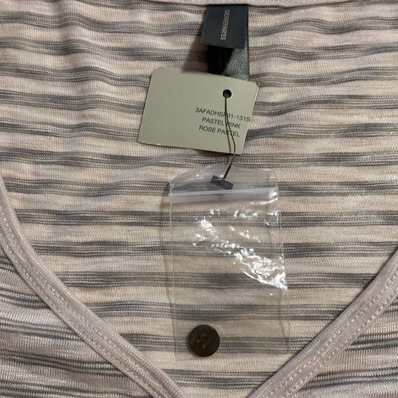 Denver Hayes stripped t shirt top pastel pink Sz M - Picture 5 of 11